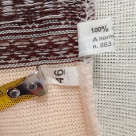 Women's Knit Sweater Striped Cream Burgundy Soft Stretchy Vintage Italy Size M - Picture 6 of 6
